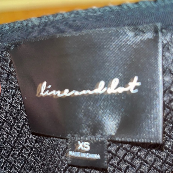 Line & Dot Black Dress w/ gold chain straps and cut outs - Picture 6 of 6